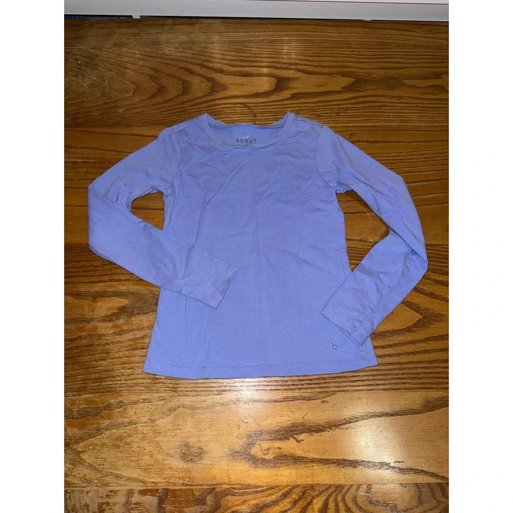 SCOUT + RO Kids Long Sleeve Shirt Size‎ 7 Periwinkle Blue Bird Detail